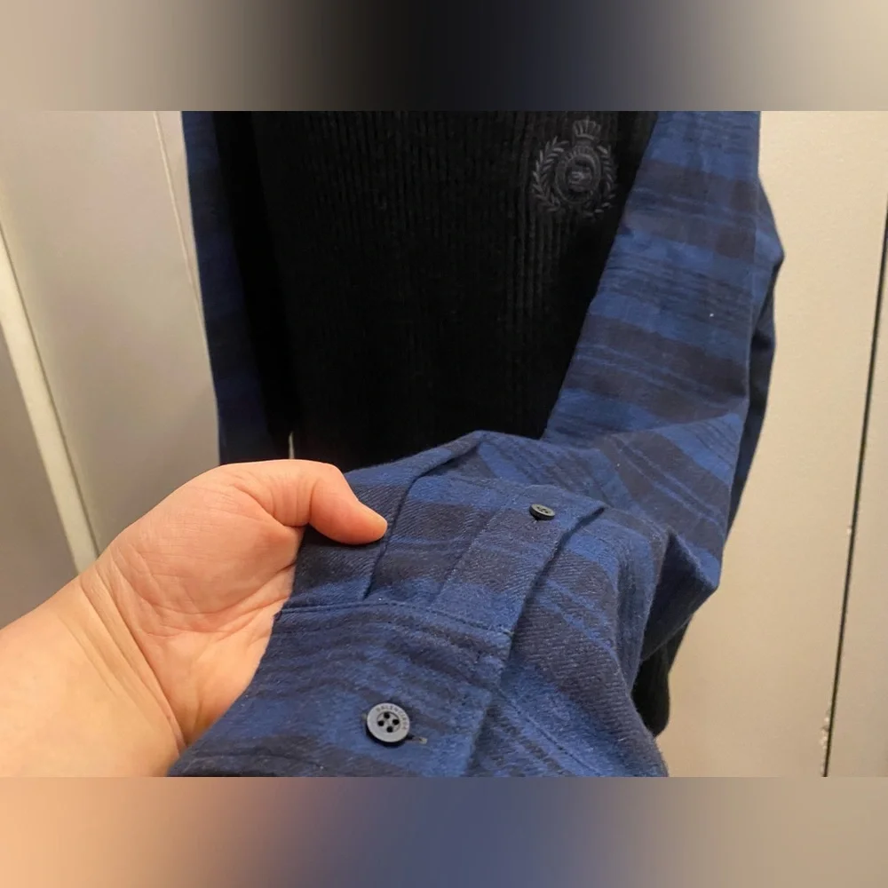 Balenciaga Navy Hybrid Sweater